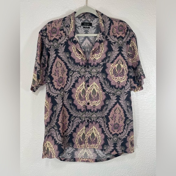 Isabel Marant Iggy Print Short Sleeve Button Up Shirt Oversized Women’s XS - Picture 1 of 14